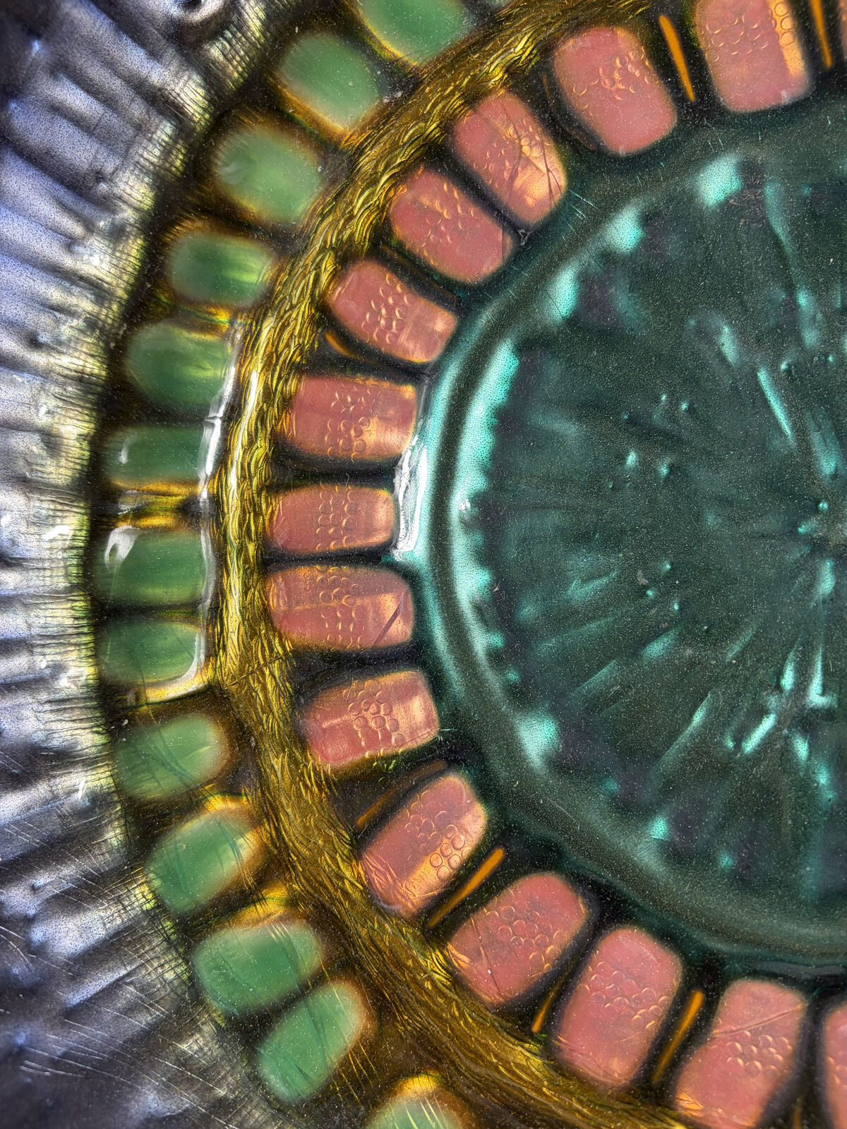 Multicolored Enameled Copper Vase