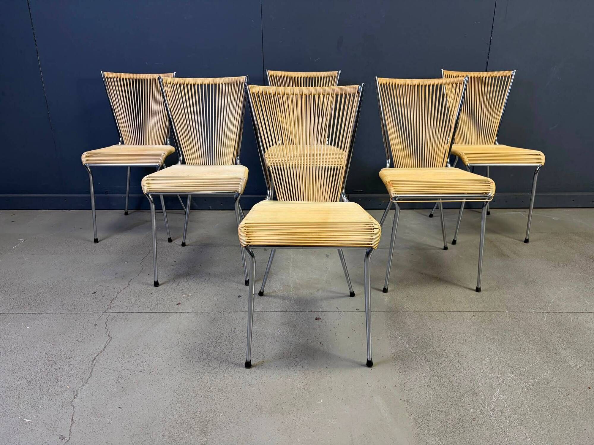 Chaises 'scoubidou' vintage, ensemble de 6 - années 1960