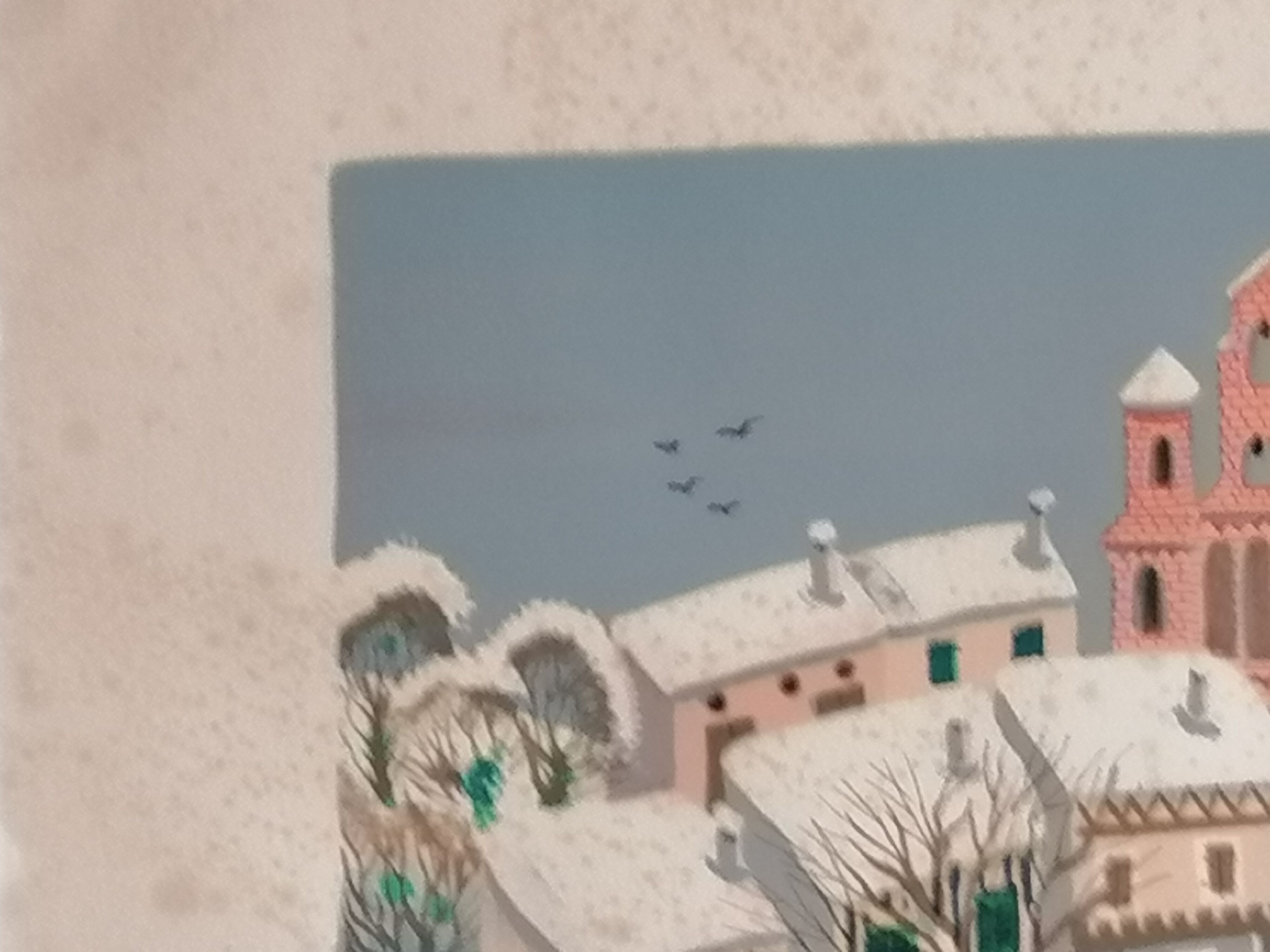 Lithography. Mady DE LA GIRAUDIERE (1922-2018) Naïve art . Signed. Numbered.