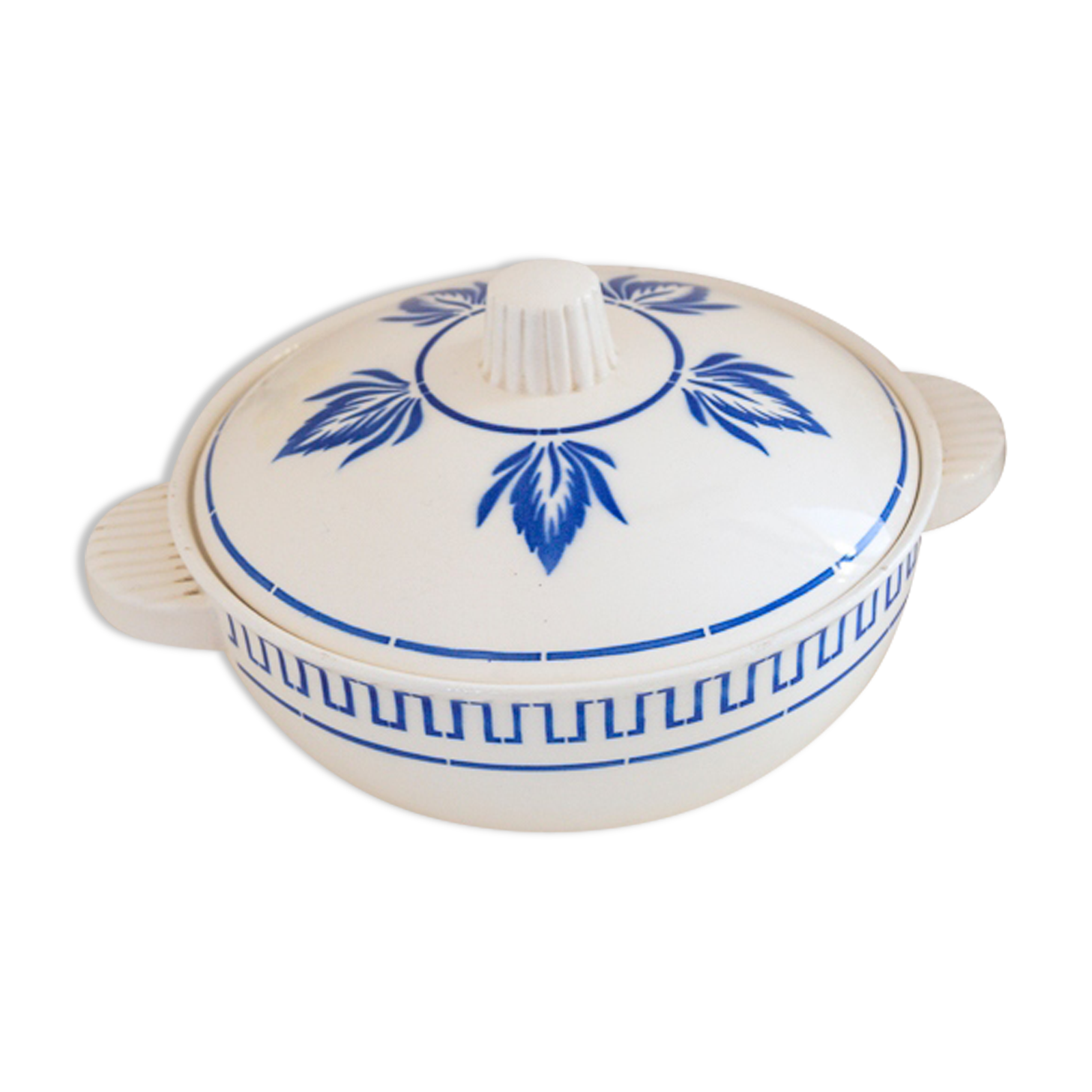 Soupière en porcelaine fleurs bleues badonviller
