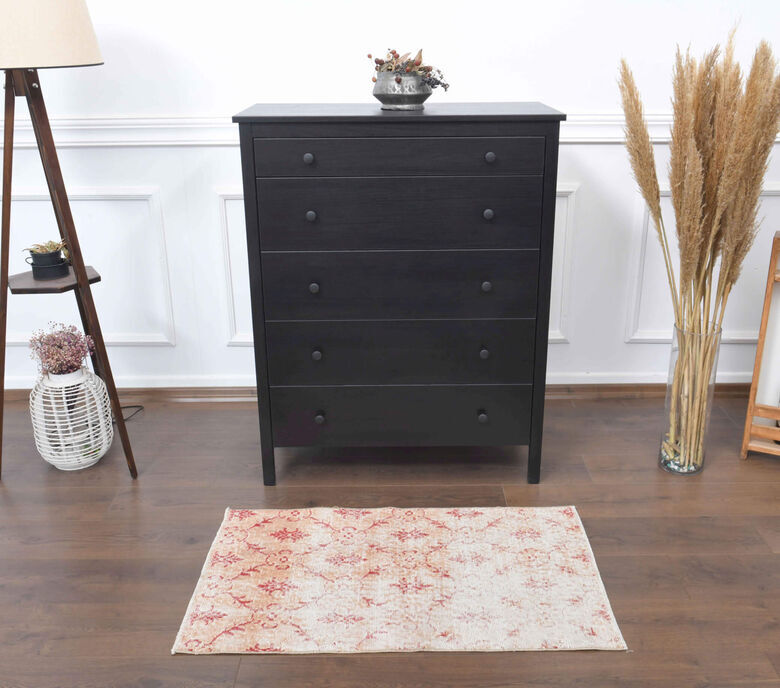 Handmade vintage Oushak rug