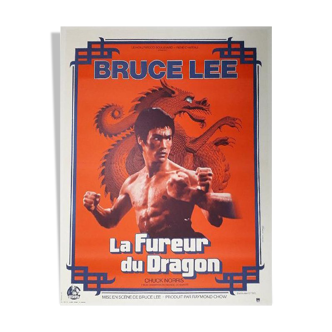 Affiche cinéma "La Fureur du Dragon" Bruce Lee 60x80cm 1974