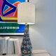 Large Moroccan lamp in glazed ceramic - 1970.