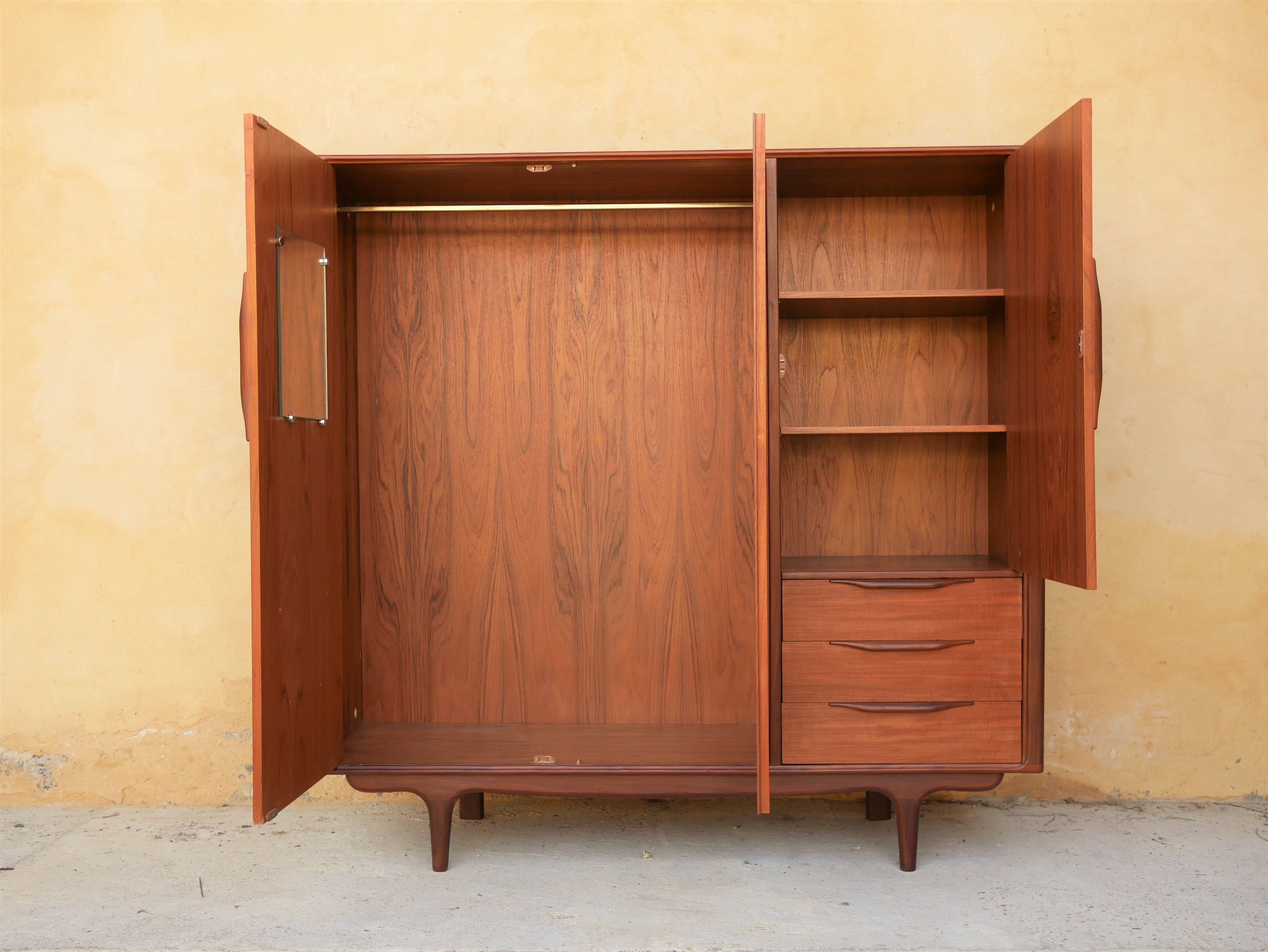 Scandinavian teak wardrobe by Roche-Bobois editions