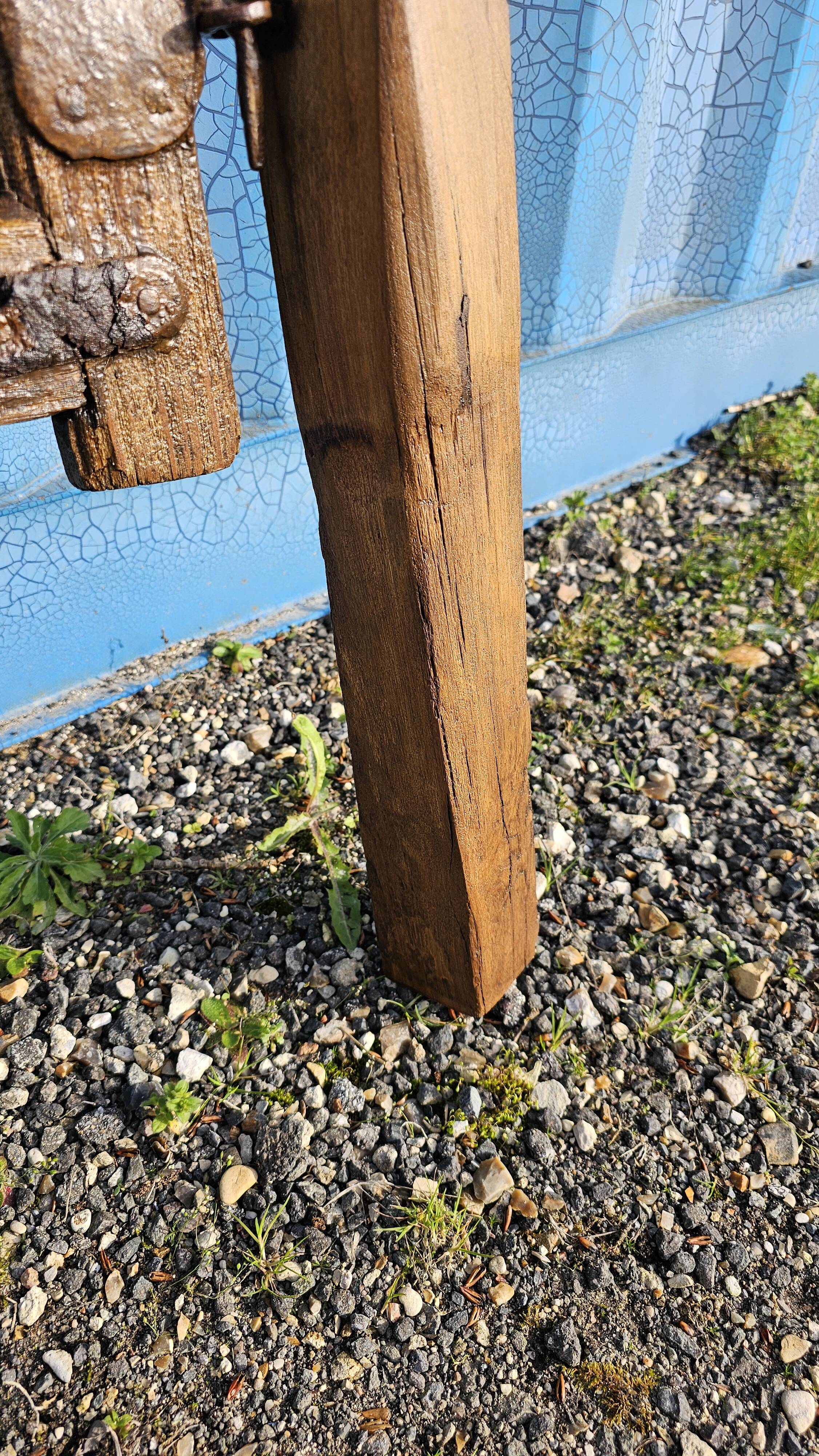 Old garden gate in solid teak