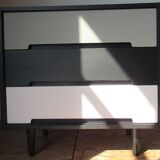 Dresser 3 drawers grey black rose
