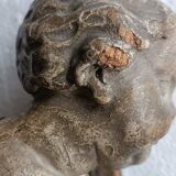 Gilded and silvered wooden angel's head, 18th century