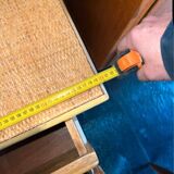 Vintage woven rattan bamboo desk circa 1970