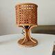 Vintage table lamp in organic style, French Riviera, rattan and caning.