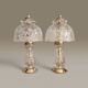 Pair of cut crystal and brass lamps - European production 1950