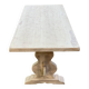 Renovated monastery dining table in ash, 180cm.