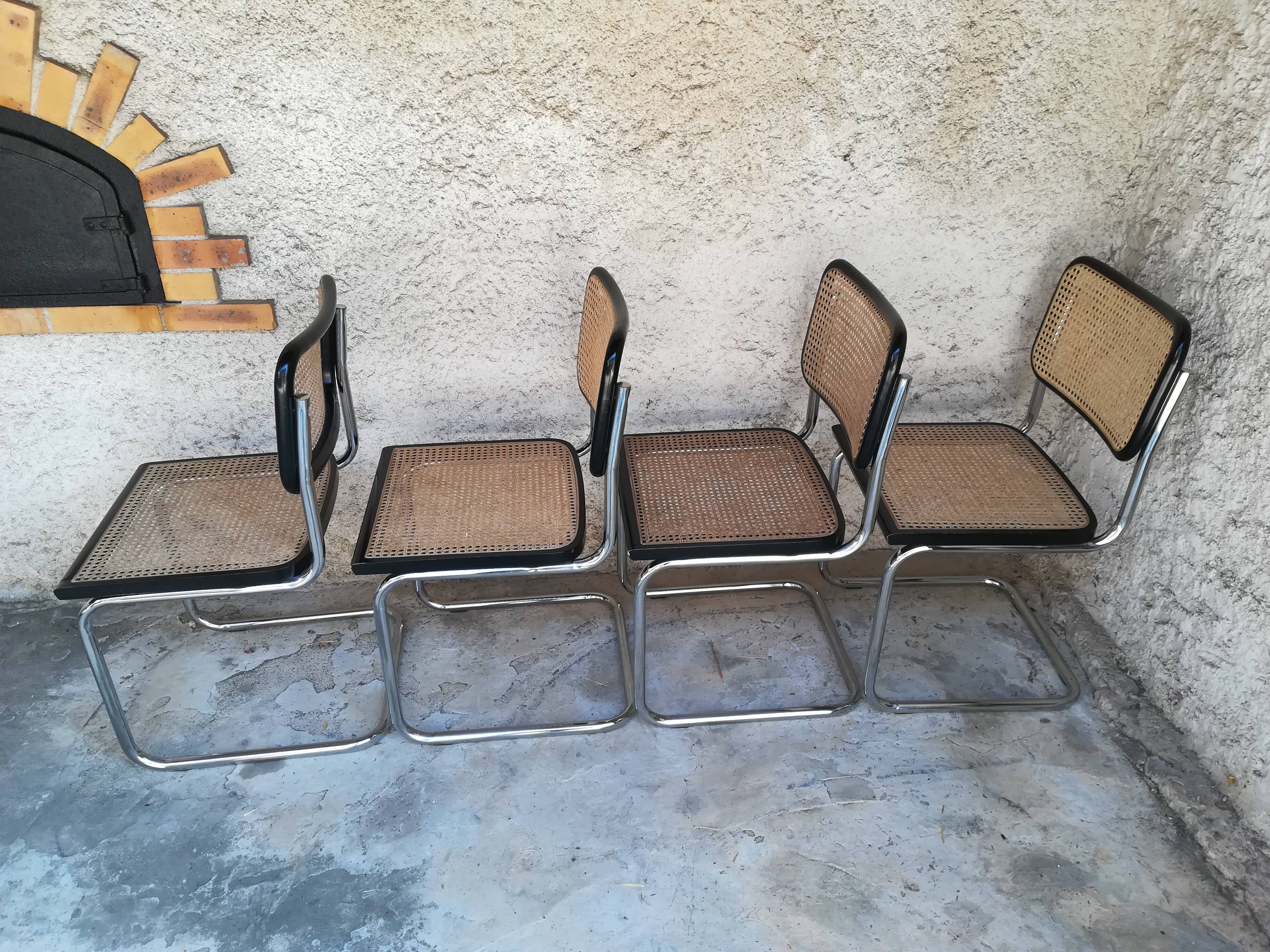 4 chairs b32 cesca by Marcel Breuer