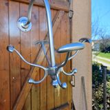 Chrome Metal Wall Coat Rack with Turnstile
