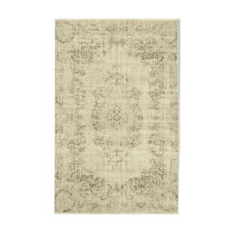Handmade decorative oriental beige rug 198 cm x 314 cm