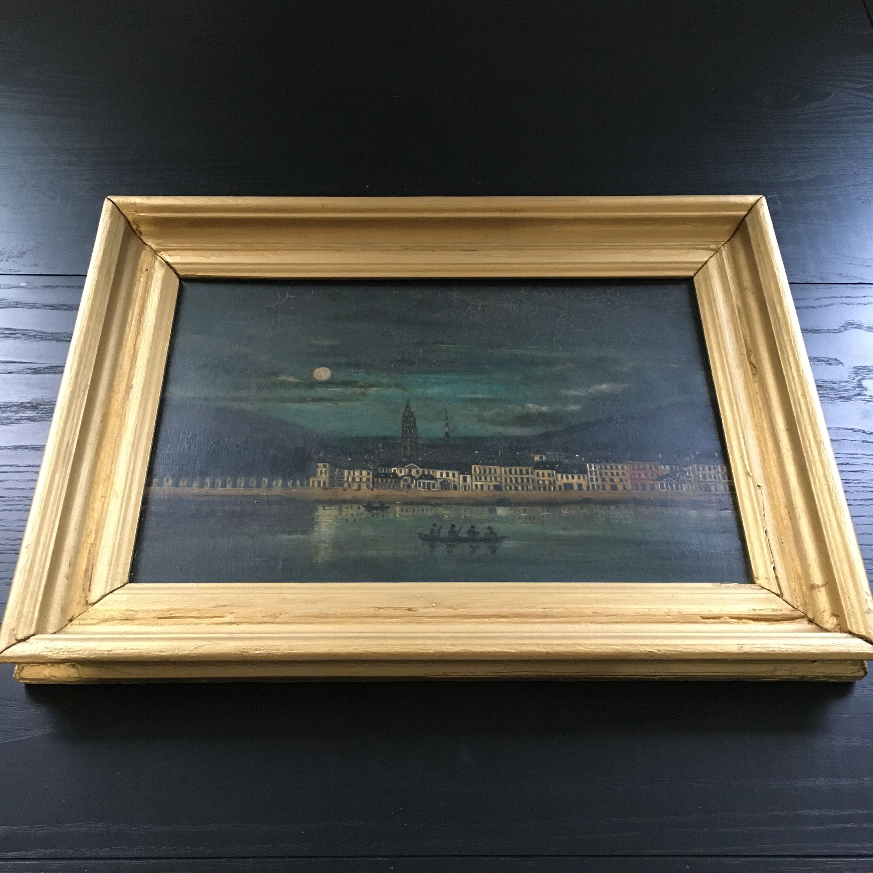 Ancient Moon painting on the lagoon