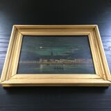 Ancient Moon painting on the lagoon