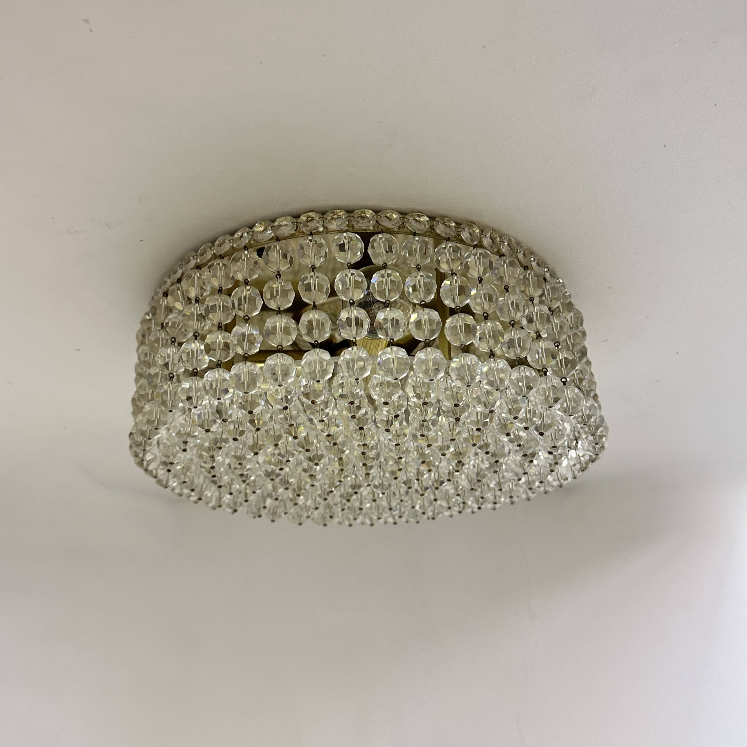 Plafonnier avec cristaux Swarovski, années 1970
