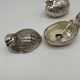 Salt shaker pepper and mustard bird in silver metal Gucci style