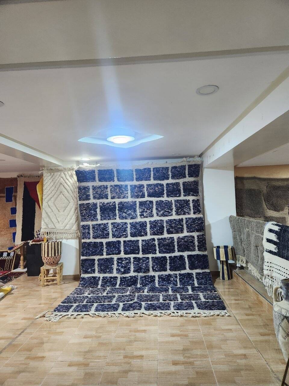 Authentic Beniouarain rug 300x200 cm midnight blue – Moroccan Berber