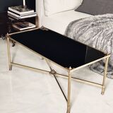 Coffee table glass and brass