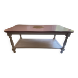 Table basse vintage rustique - rose et doré