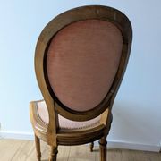 Louis XVI armchair with patina and antique velvet
