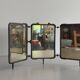 Art Deco 3 Nickel-plated glass covers Table or wall mirror, 1940s, Italy