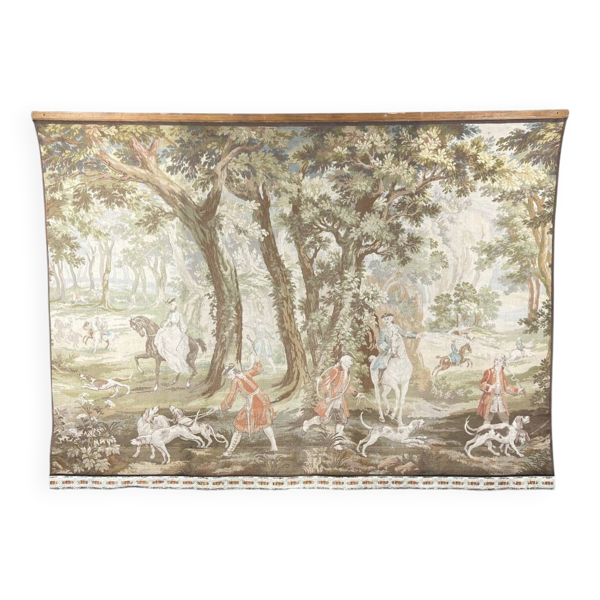 Tapisserie murale « Scène de chasse », style Louis XV, XXe siècle