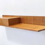 Beech and Durmast Wall-Mounted Console Table, Italy