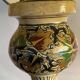 Grande lampe en bois peint