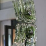 Mid-century round green Murano glass Italian mirror by Mazzega, 1960s