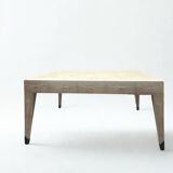 Square coffee table in shagreen style – grey taupe