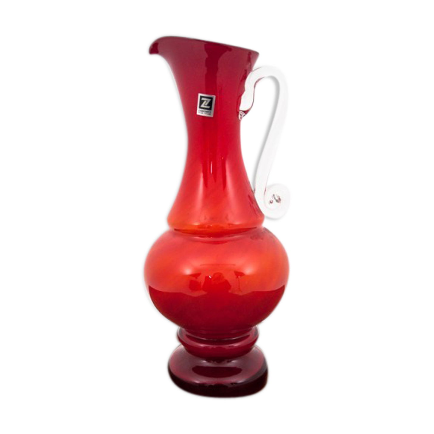 Mid-Century Modern Orange Jug Vase , Poland, 1980s