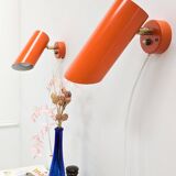 2 orange wall lights from the 70s