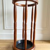 Vintage round wooden umbrella stand