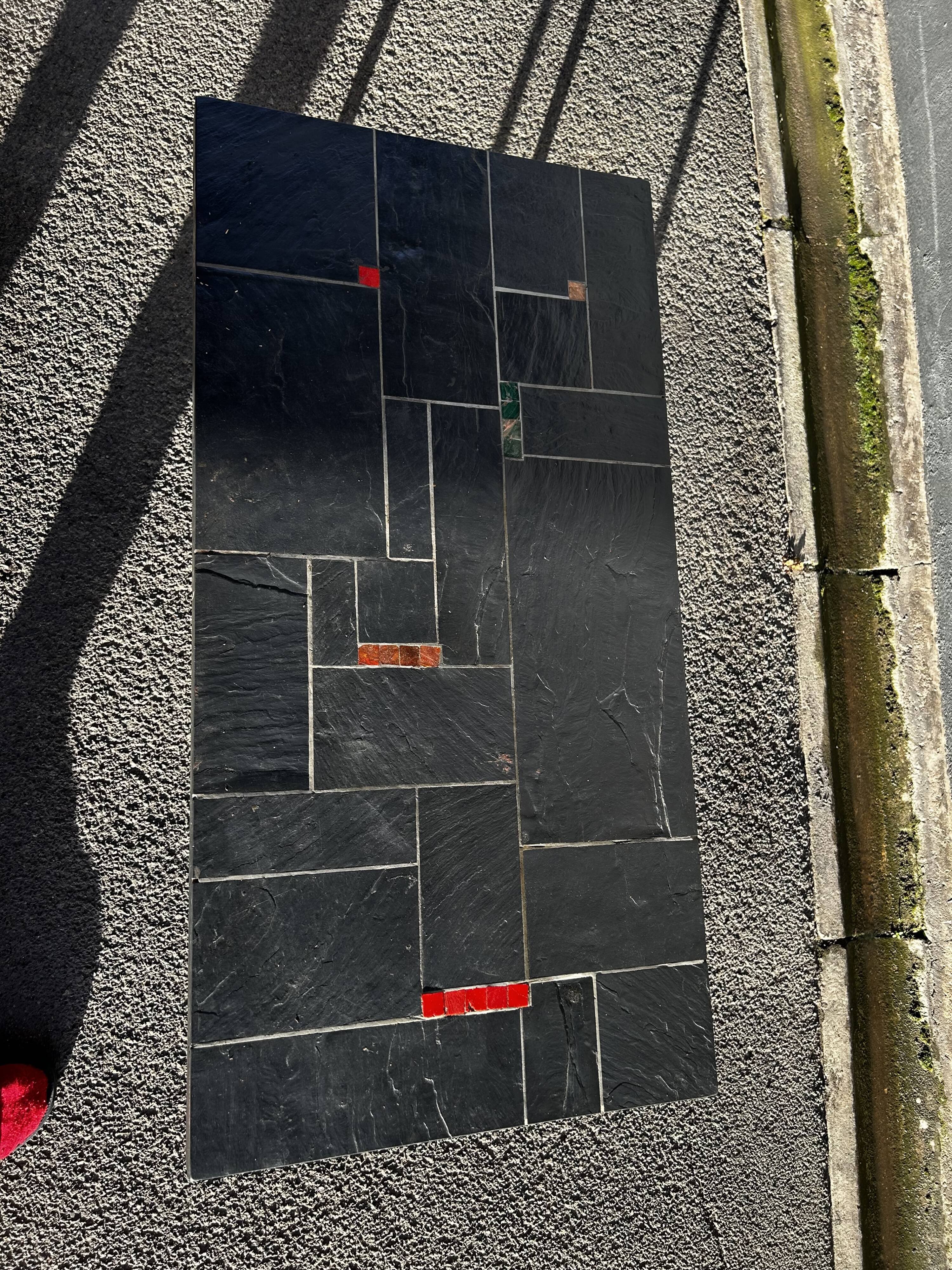 Vintage slate coffee table by Pierre Lèbe, 1960