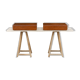Pair of modernist wooden wall-mounted bedside tables – 1960s