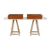 Pair of modernist wooden wall-mounted bedside tables – 1960s