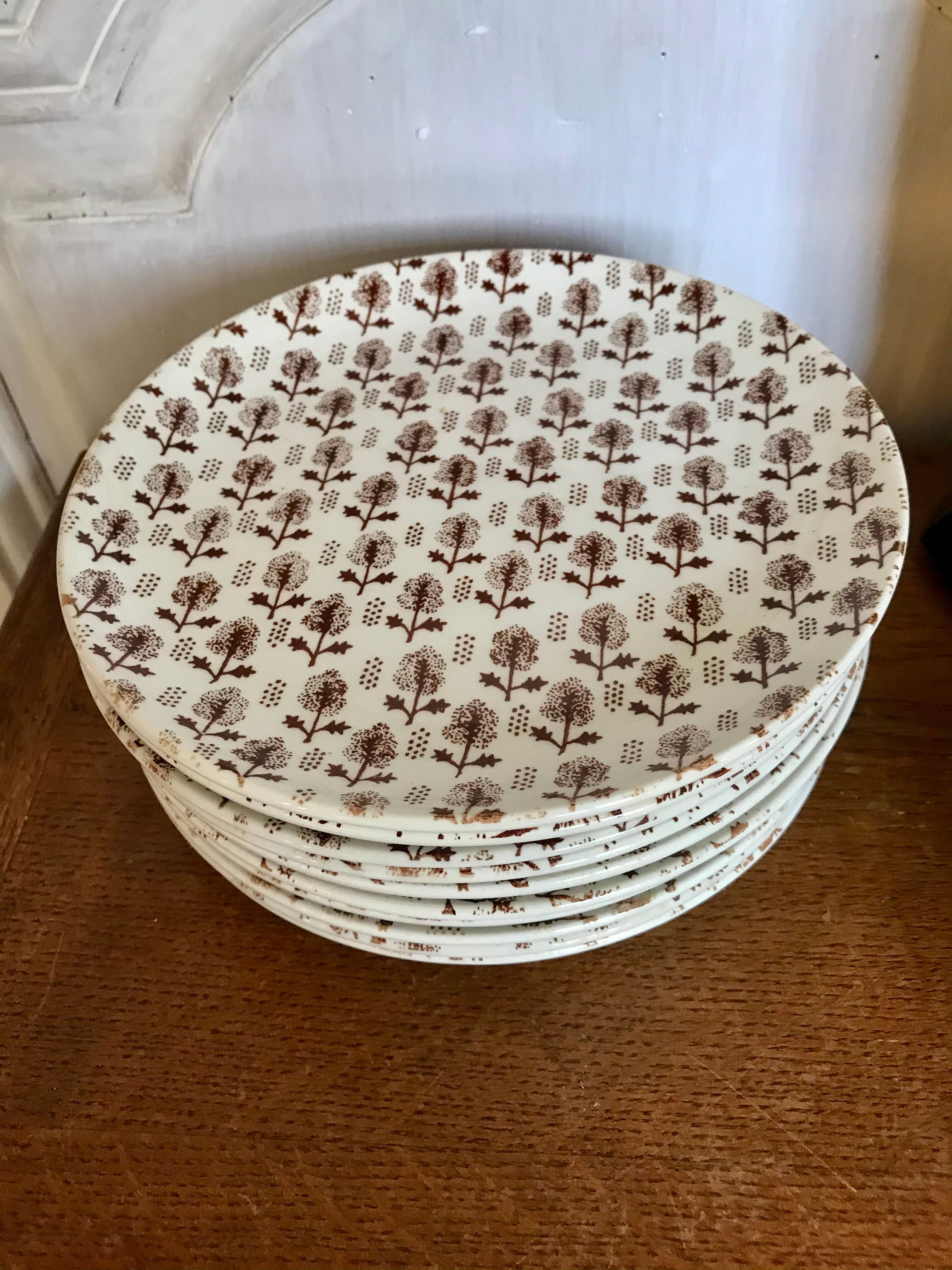 Set of 10 Gien dessert plates