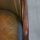 Leather and wooden Empire style side/desk chair from the early 20th century