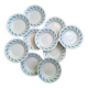 Deep plates in the Amandinoise style, blue oak leaves.