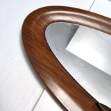 Oval Wall Mirror with a Beech Frame, Italy