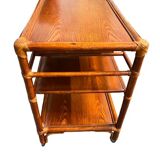 Rattan serving trolley