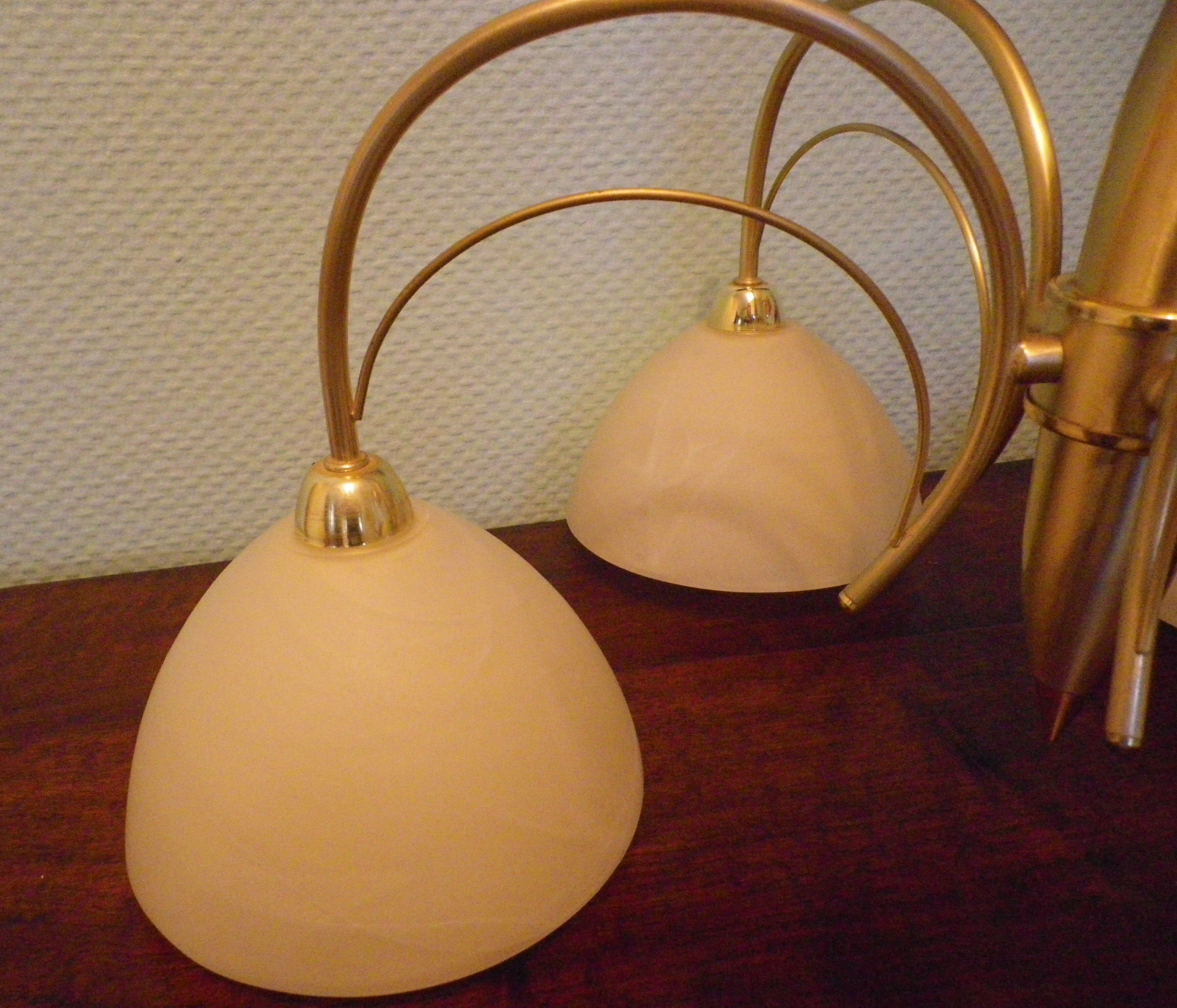 5-branched pendant light from the 70s, Honsel, Germany
