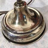 Lampe à poser et sa suspension en laiton et corolle en verre