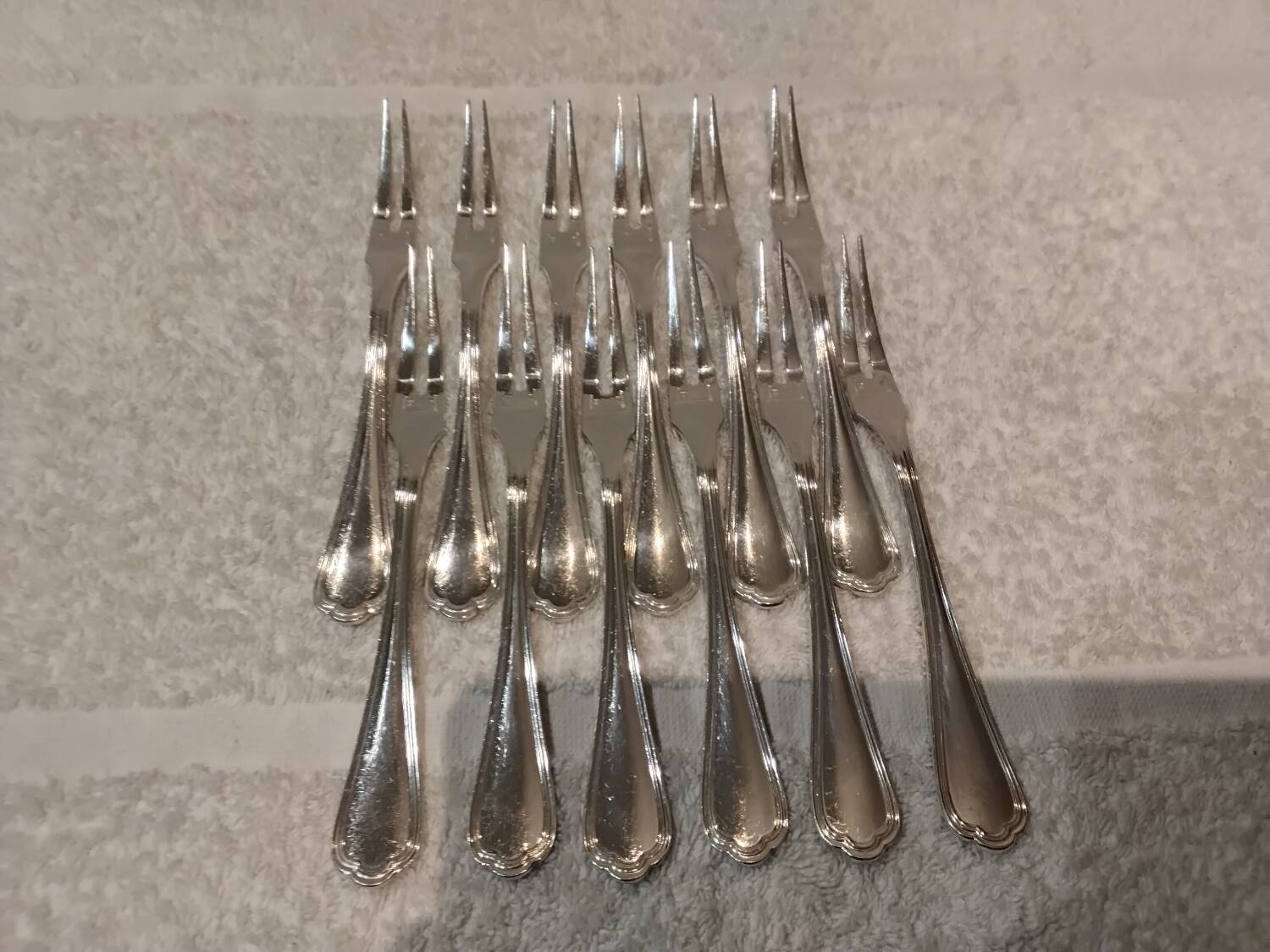 12 silver-plated snail forks by Christofle Spatours