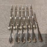12 silver-plated snail forks by Christofle Spatours
