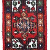 Vintage persian hamadan handmade carpet 1.3' x 2' (40cm x 61cm) 1970s, 1c760
