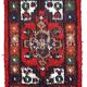 Vintage persian hamadan handmade carpet 1.3' x 2' (40cm x 61cm) 1970s, 1c760