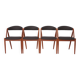 Set of 4 Kai Kristiansen model 31 chairs danish 1960s
